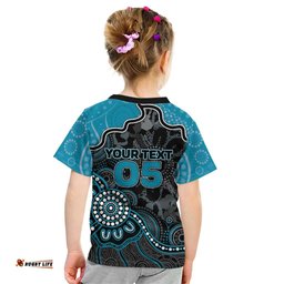 Custom Power Football Kid T Shirt Aboriginal Dot Art Pattern DT05