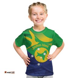 Personalised Australia Christmas Island Kid T Shirt Wilayah Pulau Krismas Flag Color LT14