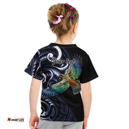 New Zealand Kea Bird Personalised Kid T Shirt Maori Tribal Koru Art LT9
