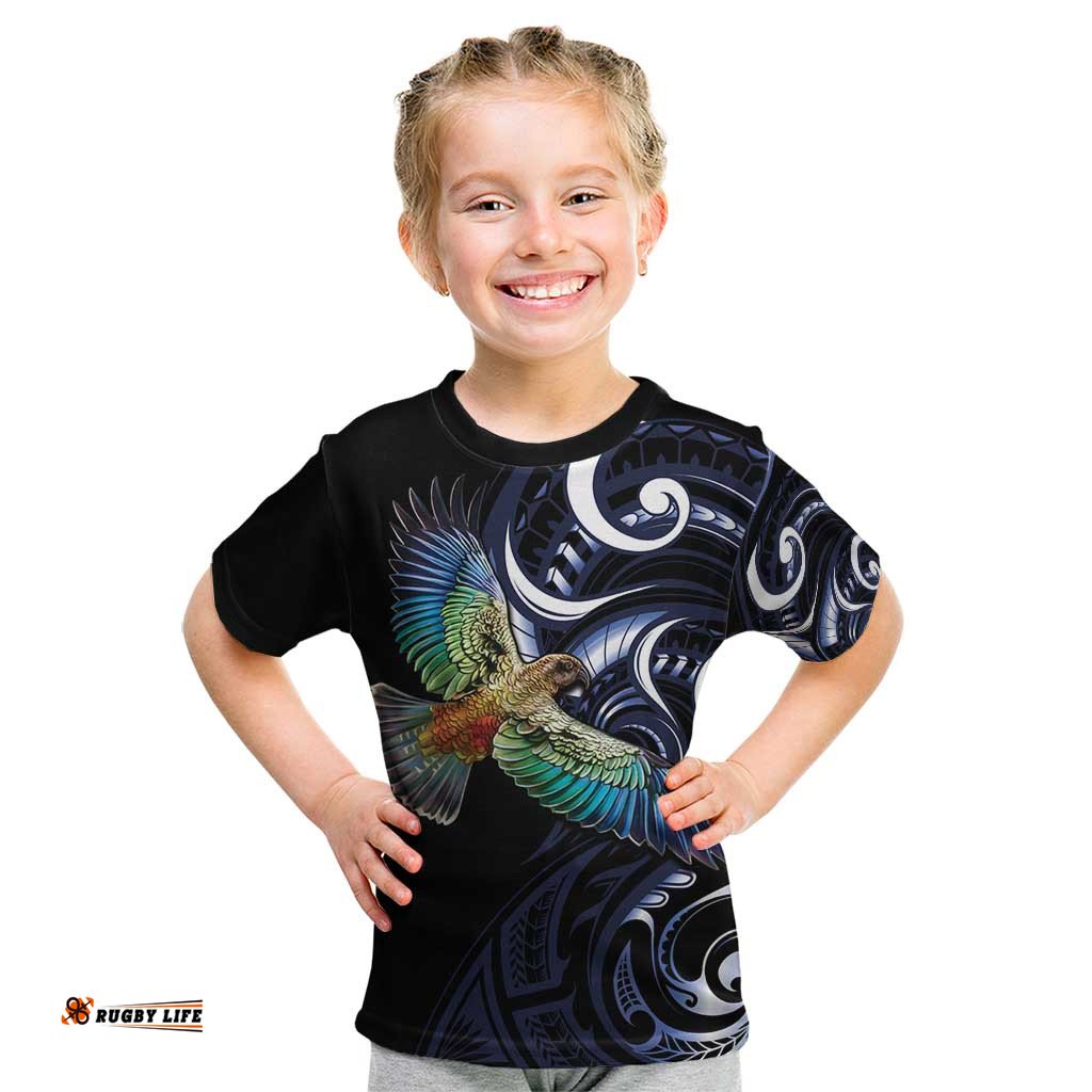 New Zealand Kea Bird Personalised Kid T Shirt Maori Tribal Koru Art LT9