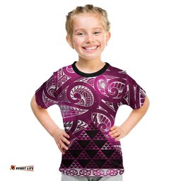 Matariki New Zealand Kid T Shirt NZ Niho Taniwha Maori New Year Pink Galaxy LT14
