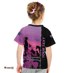 Personalised ANZAC War Animals Kid T Shirt Lest We Forget Memorial LT15