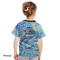 NAIDOC Week 2026 Kid T Shirt Dreaming of Whales Aboriginal Dot Art LT9