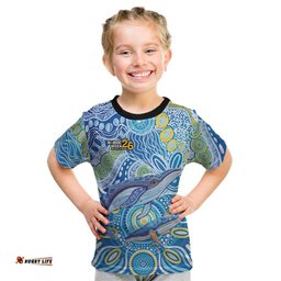 NAIDOC Week 2026 Kid T Shirt Dreaming of Whales Aboriginal Dot Art LT9