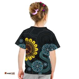 NAIDOC 50 Years of Deadly Kid T Shirt Sun Aboriginal Dot Art LT19