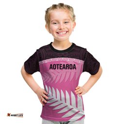 Custom New Zealand Aotearoa Cricket Kid T Shirt Go White Silver Fern LT14