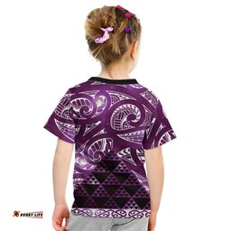 Matariki New Zealand Kid T Shirt NZ Niho Taniwha Maori New Year Purple Galaxy LT14
