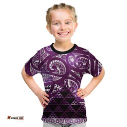Matariki New Zealand Kid T Shirt NZ Niho Taniwha Maori New Year Purple Galaxy LT14