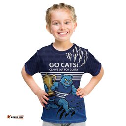 Personalised Geelong Pride Kid T Shirt Claws Out for Glory LT9