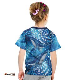 New Zealand Humpback Whale Matariki Kid T Shirt Maori New Year Taniko Niho Taniwha LT14