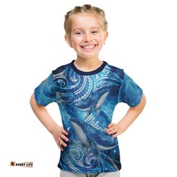 New Zealand Humpback Whale Matariki Kid T Shirt Maori New Year Taniko Niho Taniwha LT14