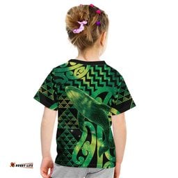 Humpback Whale Matariki New Zealand Kid T Shirt NZ Maori Paikea Poutama Luxury Green LT14