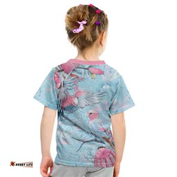 Galah Birds Australia Baby Blue & Pink Kid T Shirt LT7