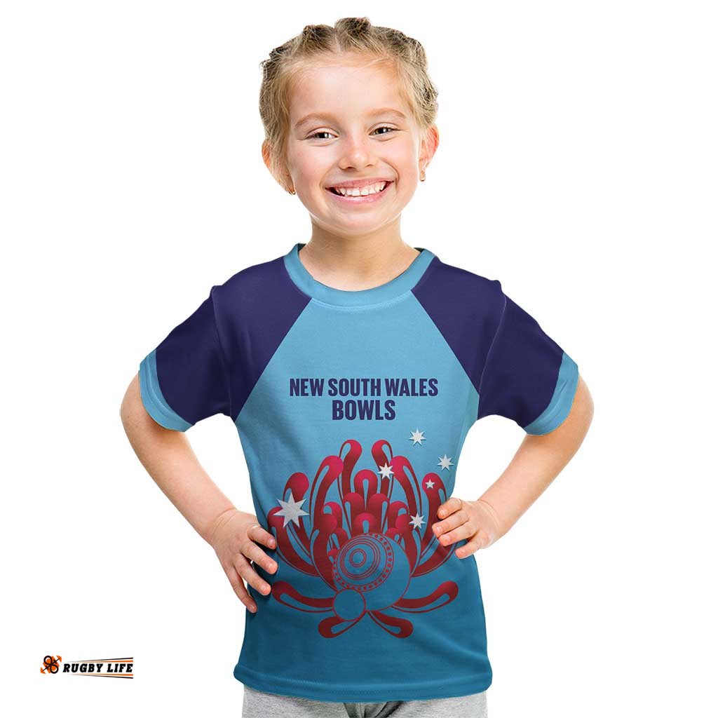 Custom New South Wales Bowls Australia Kid T Shirt Go Champions NSW Waratah LT14