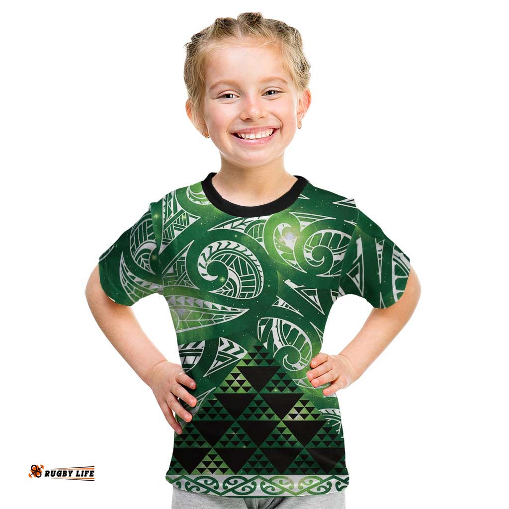 Matariki New Zealand Kid T Shirt NZ Niho Taniwha Maori New Year Green Galaxy LT14