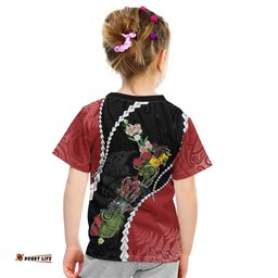 New Zealand Christmas Kid T Shirt Flora Map with Birds LT7