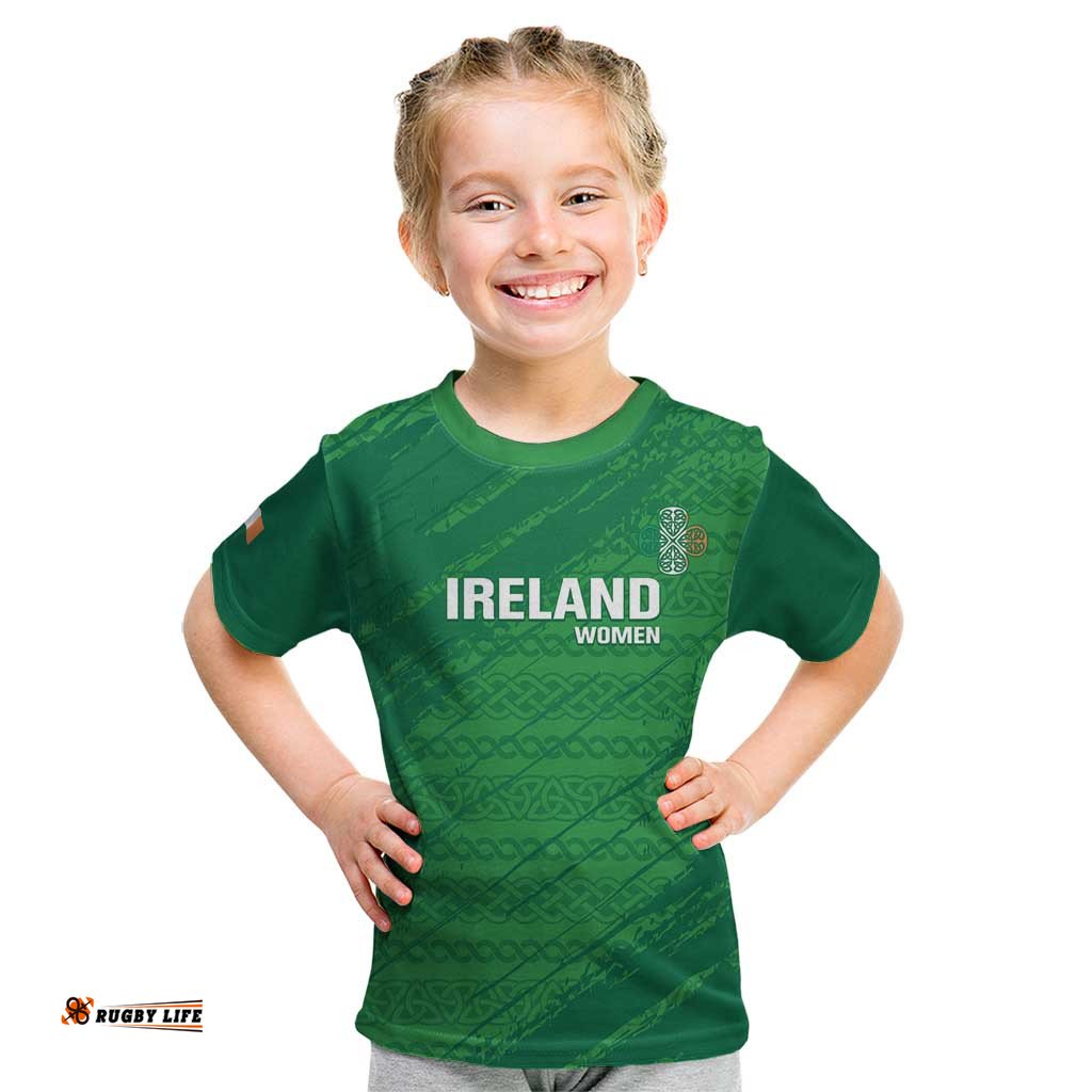 Custom Ireland Cricket Kid T Shirt Irish Celtic Knot - National Color LT14