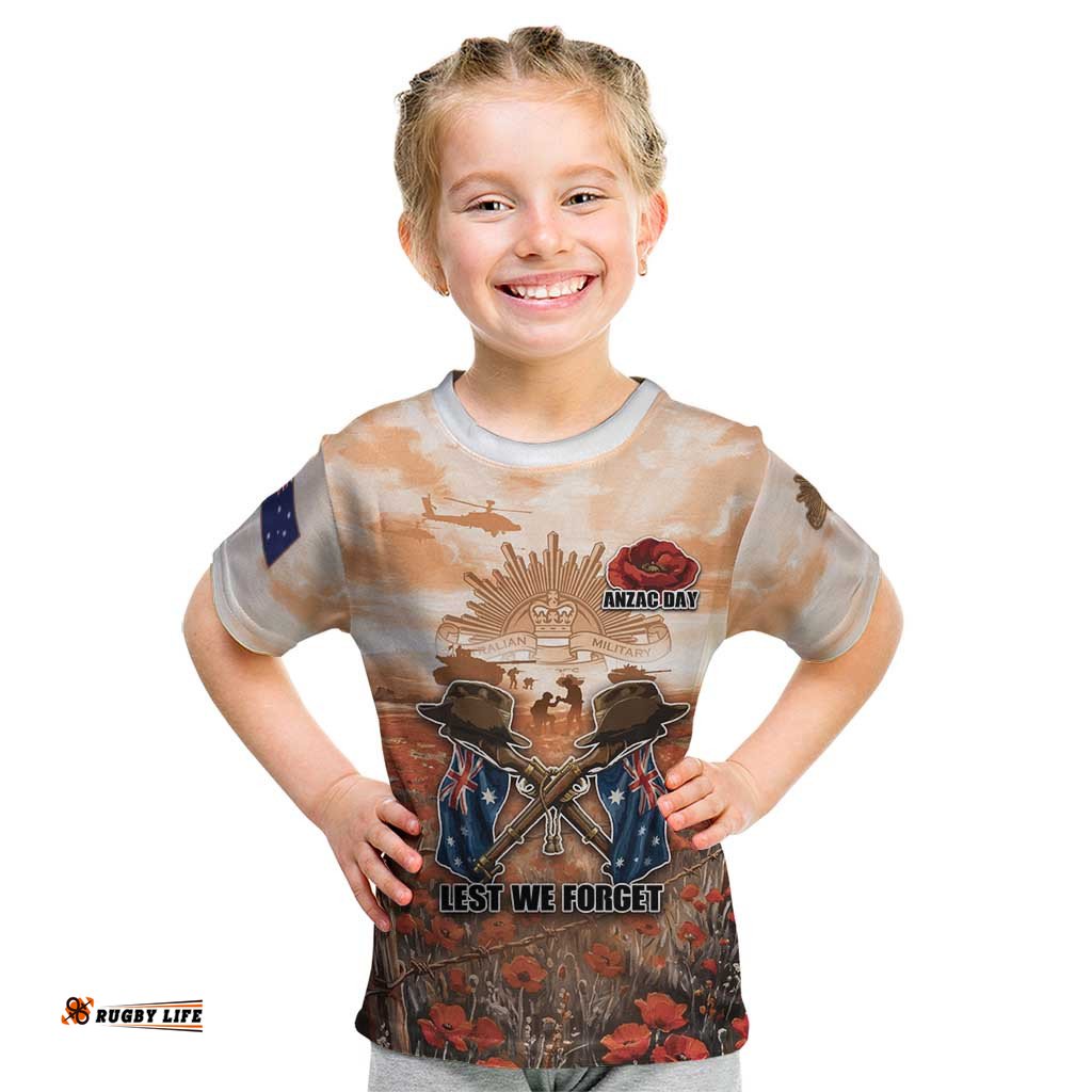 Personalised ANZAC Day Kid T Shirt Commemorative Soldier Tribute DT05