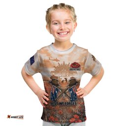 Personalised ANZAC Day Kid T Shirt Commemorative Soldier Tribute DT05