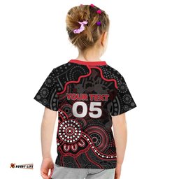 Custom Saints Football Kid T Shirt Aboriginal Dot Art Pattern DT05