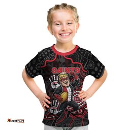 Custom Saints Football Kid T Shirt Aboriginal Dot Art Pattern DT05