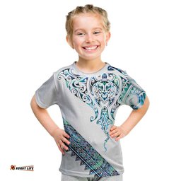 Kahui Whetu Paua shell Kowhaiwhai Taniko Personalised Kid T Shirt Manta Ray Shark-Turtle Maori Tribal Style LT9
