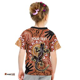 Personalised Australia Lizard NAIDOC Week 2026 Kid T Shirt 50 Years of Deadly Aboriginal Art LT14