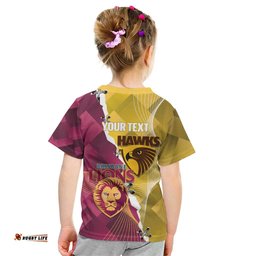 Personalised Hawks and Lions Inspired Kid T Shirt Dynamic Style LT14