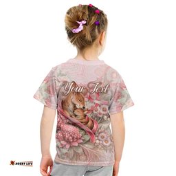 Personalised Breast Cancer Awareness Kid T Shirt Mother Kangaroo And Ribbon Hope DT05