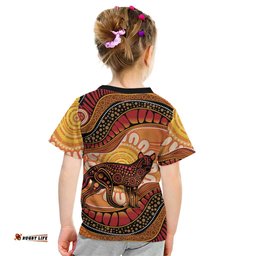 Indigenous Dingo Australia Kid T Shirt Australian Aboriginal Art Proud LT14