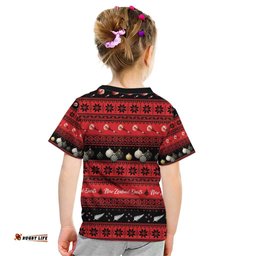 New Zealand Darts Christmas Kid T Shirt Merry Xmas Aotearoa Maori Red LT14