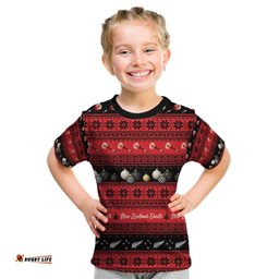 New Zealand Darts Christmas Kid T Shirt Merry Xmas Aotearoa Maori Red LT14