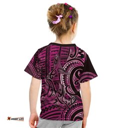 New Zealand Hammerhead Shark Kid T Shirt Maori Haehae Mangopare Pink LT14