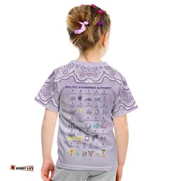 Personalised Epilepsy Awareness Alphabet Kid T Shirt Purple Ribbon Butterfly Cute Style DT05