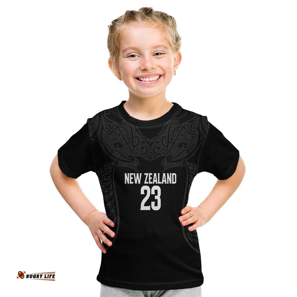 New Zealand Basketball Ta Moko Tribal Custom Kid T Shirt LT03