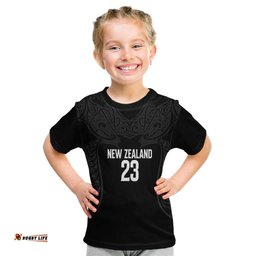 New Zealand Basketball Ta Moko Tribal Custom Kid T Shirt LT03
