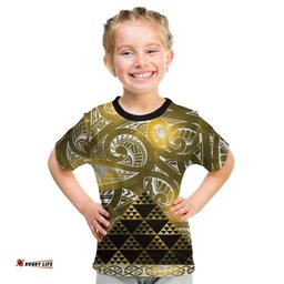 Matariki New Zealand Kid T Shirt NZ Niho Taniwha Maori New Year Yellow Galaxy LT14