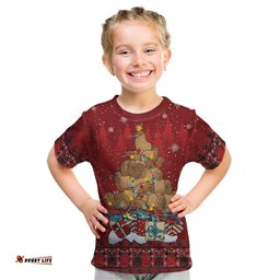 Funny Kiwi Bird Xmas Tree Kid T Shirt New Zealand Tribal Christmas Spirit LT9