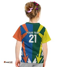 India vs Australia Custom Kid T Shirt Blue vs Gold Cricket Heritage LT9