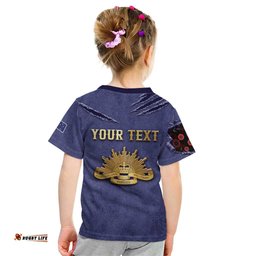Personalised ANZAC Day Kid T Shirt Poppy Flowers Ripped Fabric Effect DT05