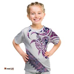 Mawhero Paua shell Kowhaiwhai Taniko Personalised Kid T Shirt Turtle Tattoo Maori Tribal Style LT9