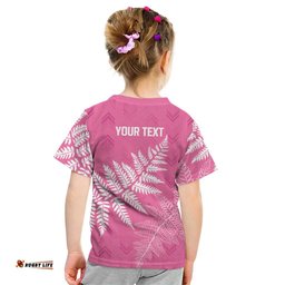 New Zealand Lawn Bowls Breast Cancer Personalized Kid T Shirt Wrap-Around Silver Fern LT7