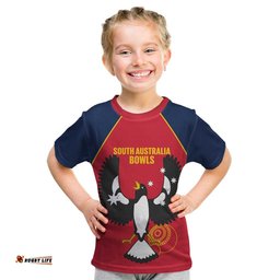 Custom South Australia Bowls Kid T Shirt Go Champions SA Piping Shrike LT14