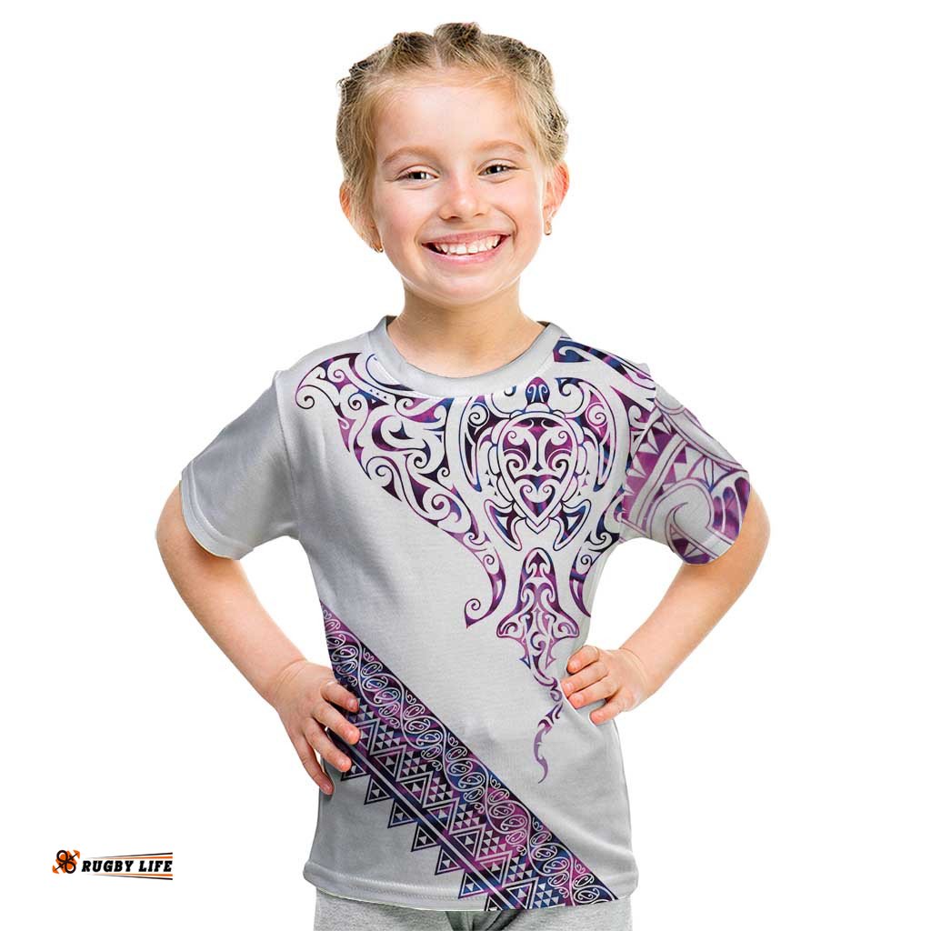 Mawhero Paua shell Kowhaiwhai Taniko Personalised Kid T Shirt Manta Ray Shark-Turtle Maori Tribal Style LT9