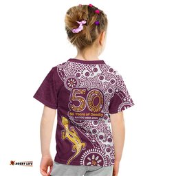 Manly Warringah Sea Eagles NAIDOC Week 2026 Kid T Shirt Aboriginal Lizard Dot Painting - 50 Years of Deadly TS04