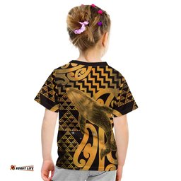 Humpback Whale Matariki New Zealand Kid T Shirt NZ Maori Paikea Poutama Luxury Gold LT14