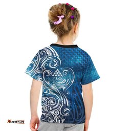 Matariki Galaxy Kid T Shirt Maori Taniko Pattern LT9
