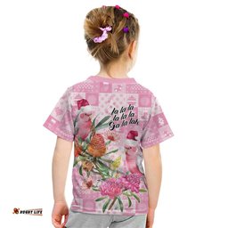 Sweet Pink Cockatoos Aussie Santa Kid T Shirt Australia Christmas Vibes LT9