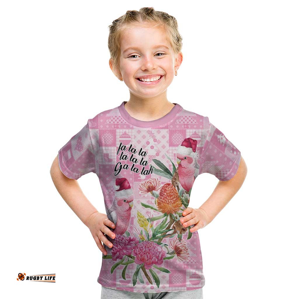 Sweet Pink Cockatoos Aussie Santa Kid T Shirt Australia Christmas Vibes LT9