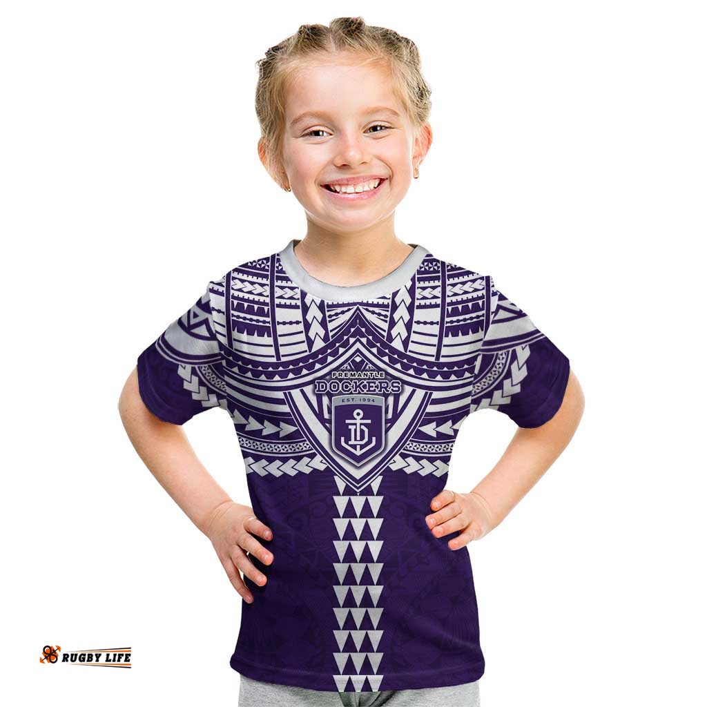 Personalized Fremantle Dockers Kid T Shirt Polynesian Tribal Pattern Heritage Football TS04